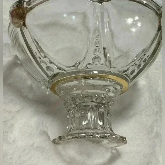 MCM Gold Trim Candleholder Candlestick Glass Beaded - Picture 9 of 9